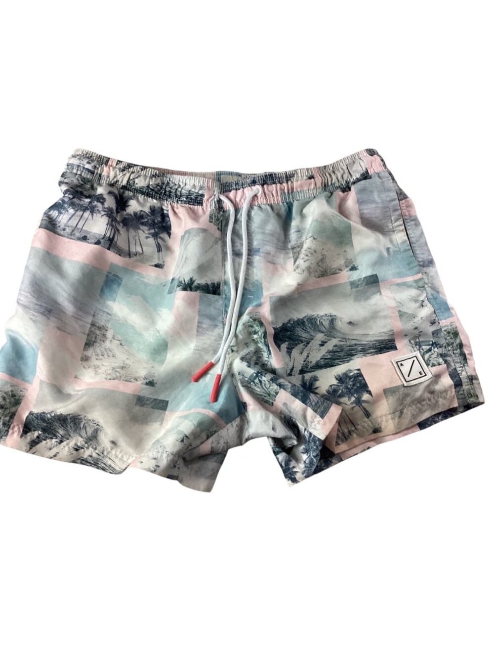 American Eagle Mens Large Swim Trunks*Shorts**Swimsuit*Pastel Beach Print*L